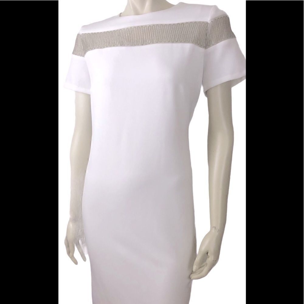 NWT Julia Jordan White Sheath Dress w/Chain Detail
